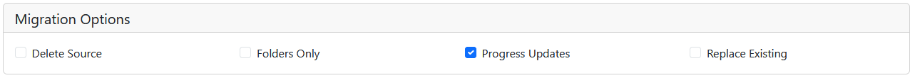 Migration options
